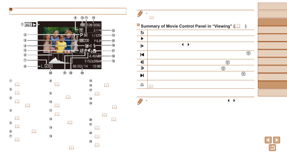 Displays shooting details, Playback (detailed information display) | Canon PowerShot ELPH 135 User Manual | Page 104 / 119