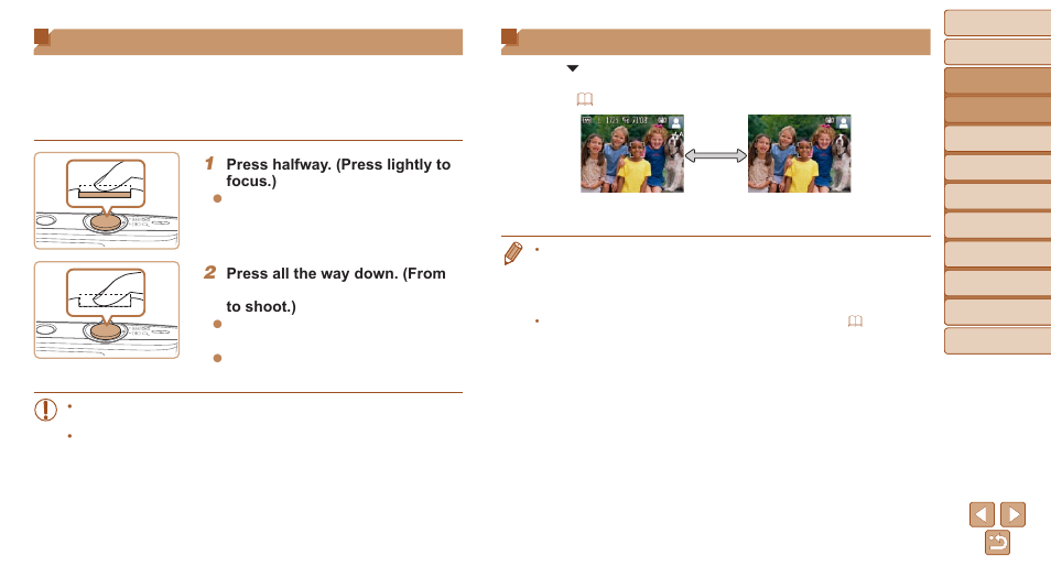 Shutter button, Shooting display options, Halfway | Canon PowerShot ELPH 135 User Manual | Page 21 / 119