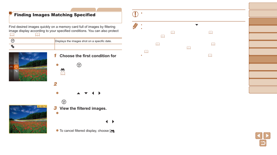 Finding images matching specified conditions | Canon PowerShot ELPH 135 User Manual | Page 64 / 119