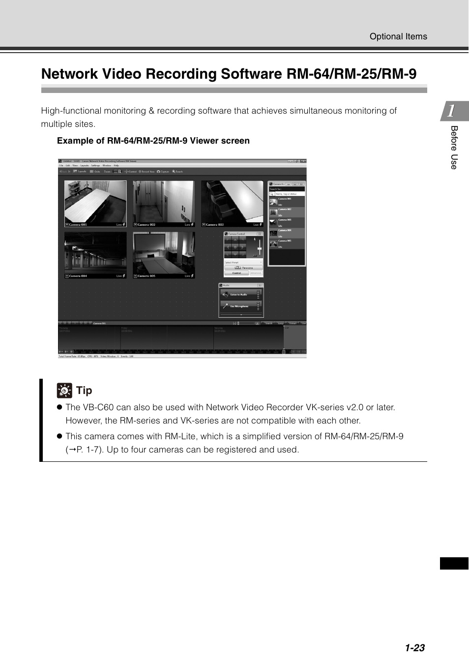 Network video recording software rm-64/rm-25/rm-9, Onal "network video, Recording software rm-64/rm-25/rm-9 | P. 1-23) | Canon VB-C60 User Manual | Page 41 / 78