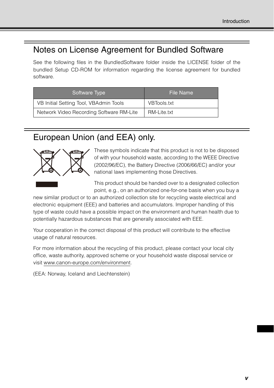 European union (and eea) only | Canon VB-C60 User Manual | Page 5 / 78