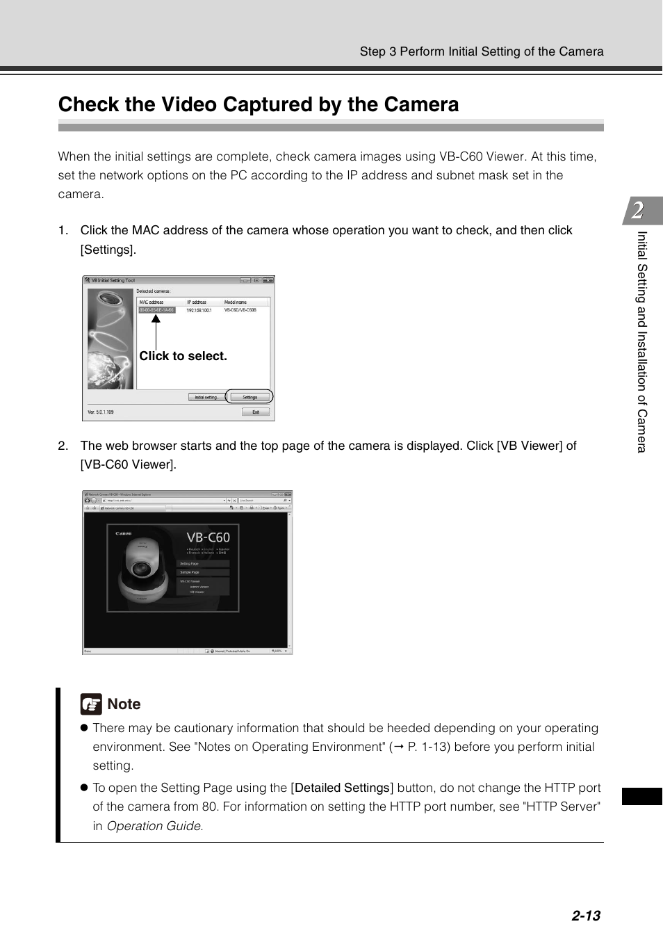 Check the video captured by the camera, Check the video captured by the camera -13 | Canon VB-C60 User Manual | Page 55 / 78