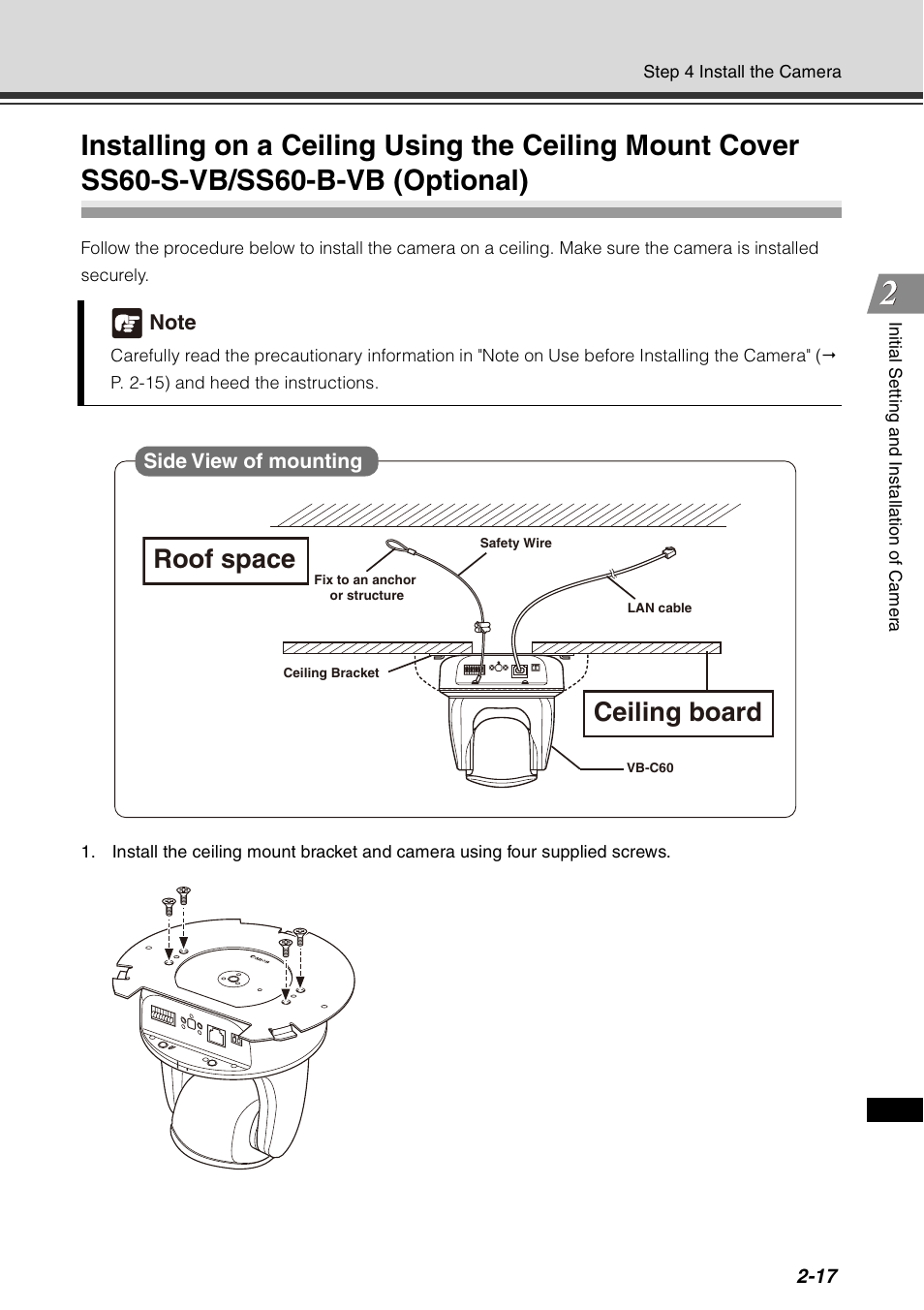 Ss60-b-vb (optional) -17, Ceiling board, Roof space | Canon VB-C60 User Manual | Page 59 / 78