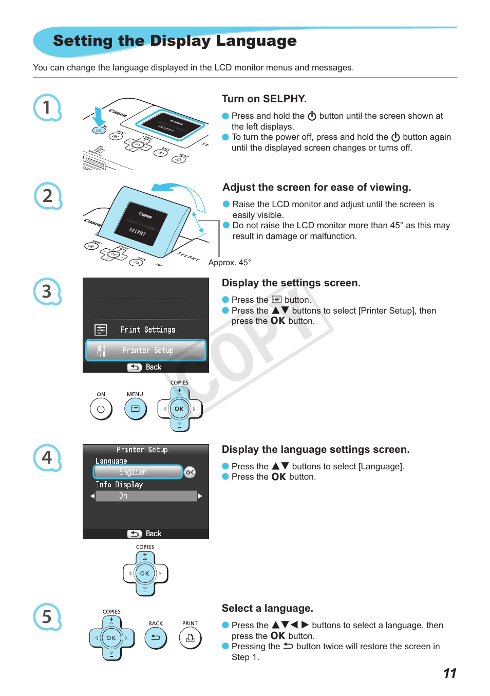 Cop y | Canon SELPHY CP800 Black User Manual | Page 12 / 73