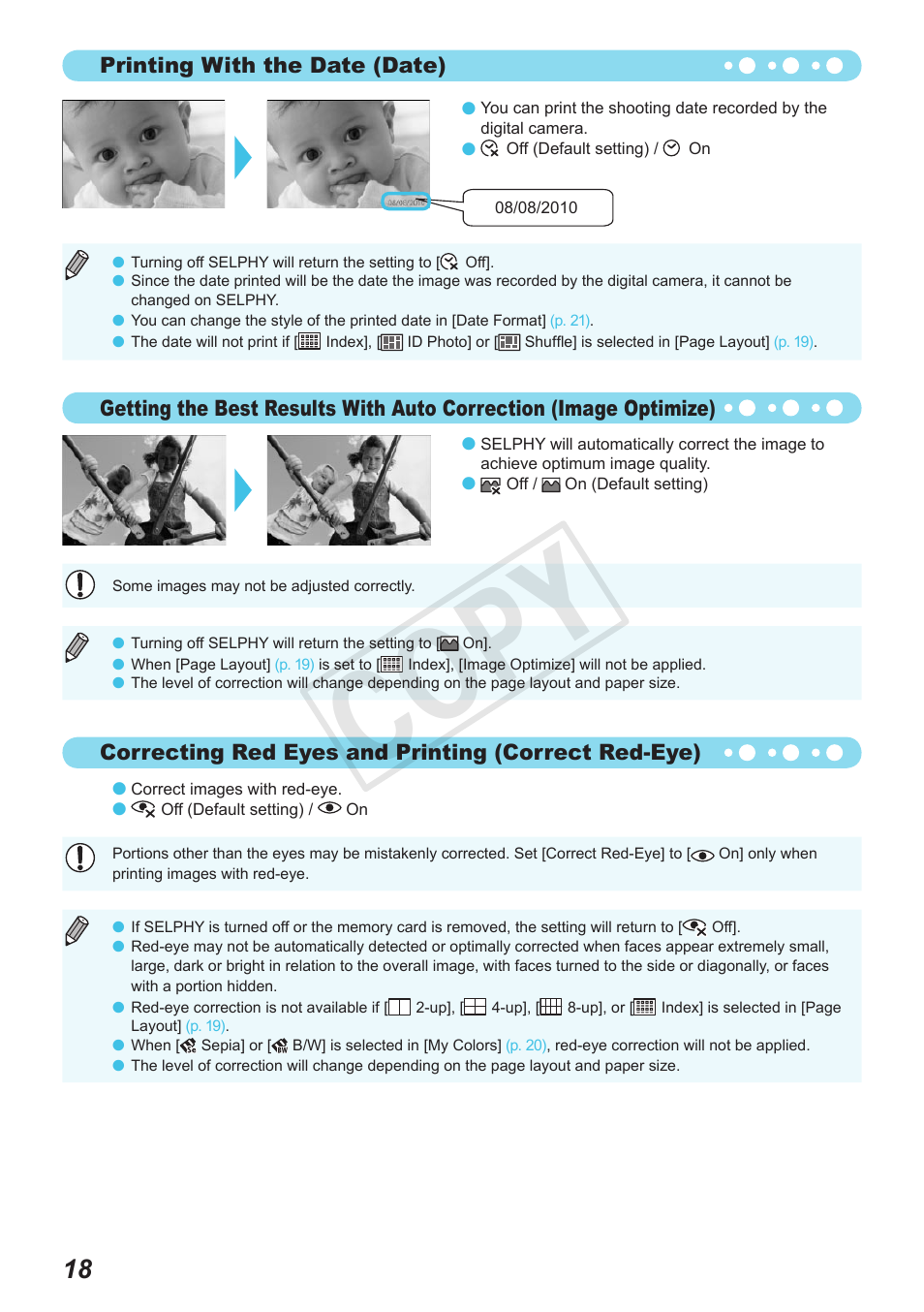 Cop y | Canon SELPHY CP800 Black User Manual | Page 19 / 73