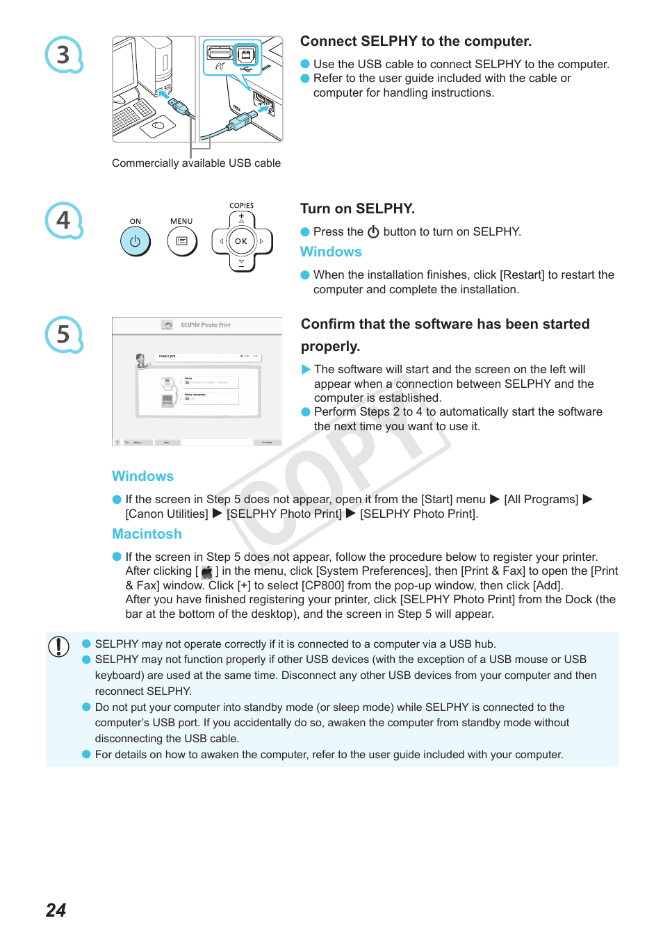 Cop y | Canon SELPHY CP800 Black User Manual | Page 25 / 73