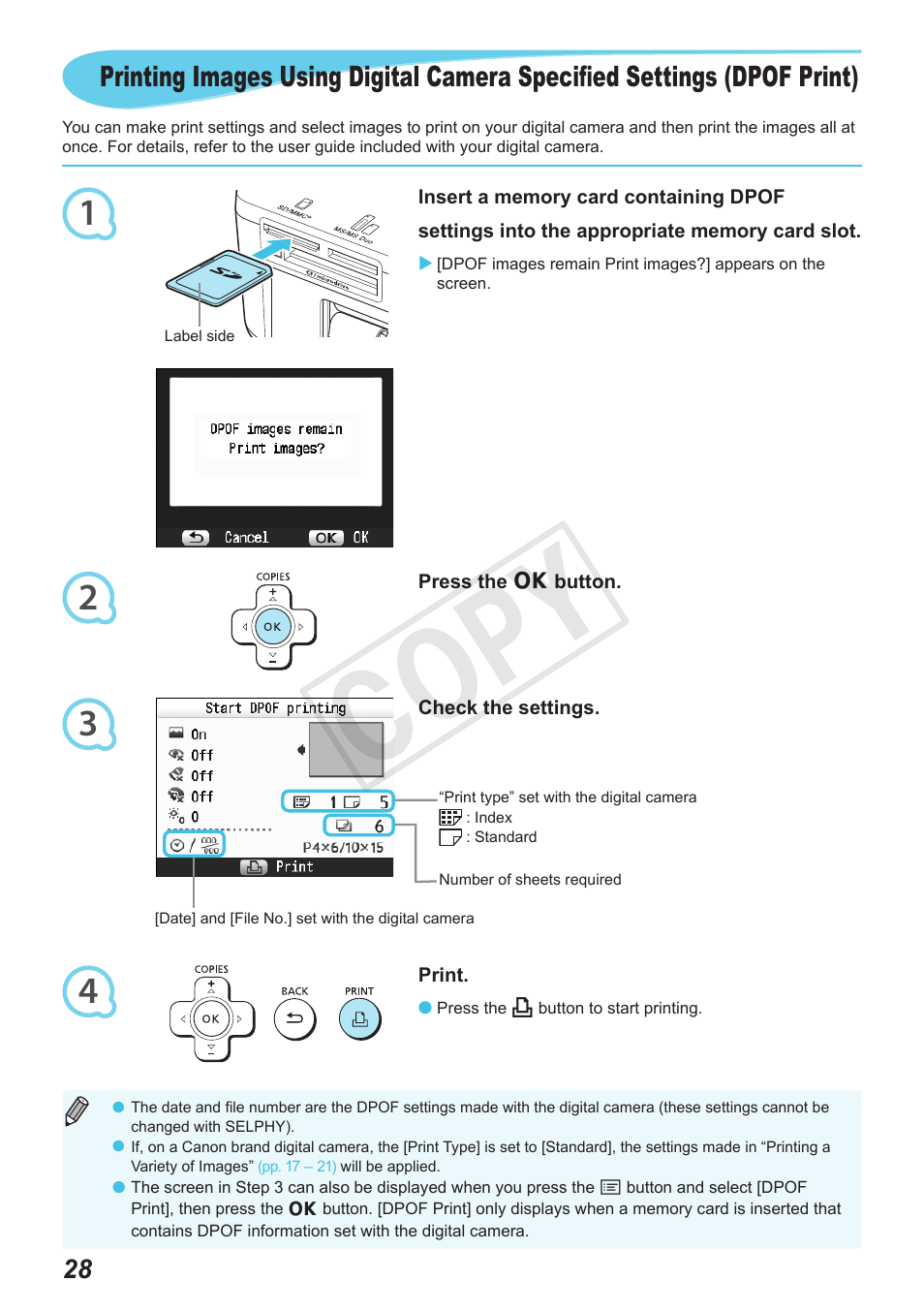 Cop y | Canon SELPHY CP800 Black User Manual | Page 29 / 73