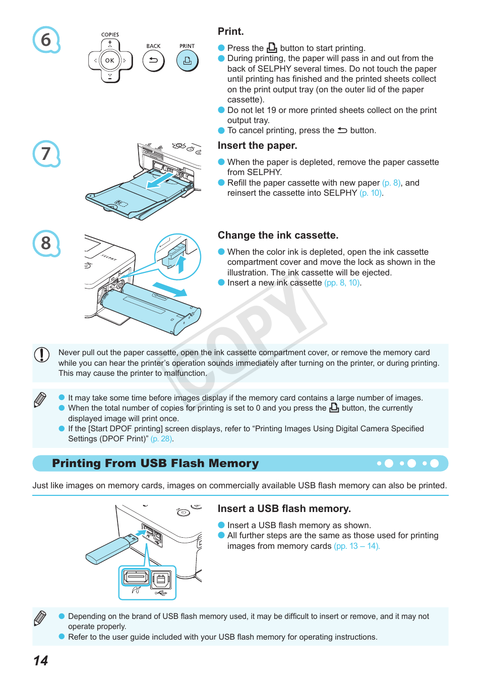 Cop y | Canon SELPHY CP800 Black User Manual | Page 51 / 73