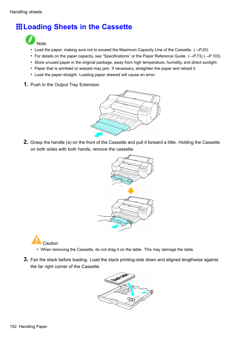 Loading sheets in the cassette | Canon imagePROGRAF iPF510 User Manual | Page 166 / 724