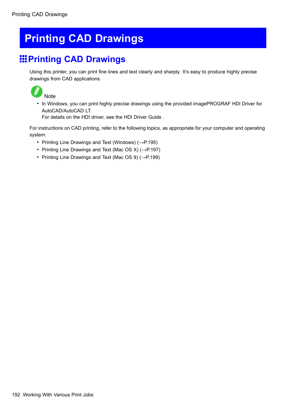 Printing cad drawings | Canon imagePROGRAF iPF510 User Manual | Page 206 / 724