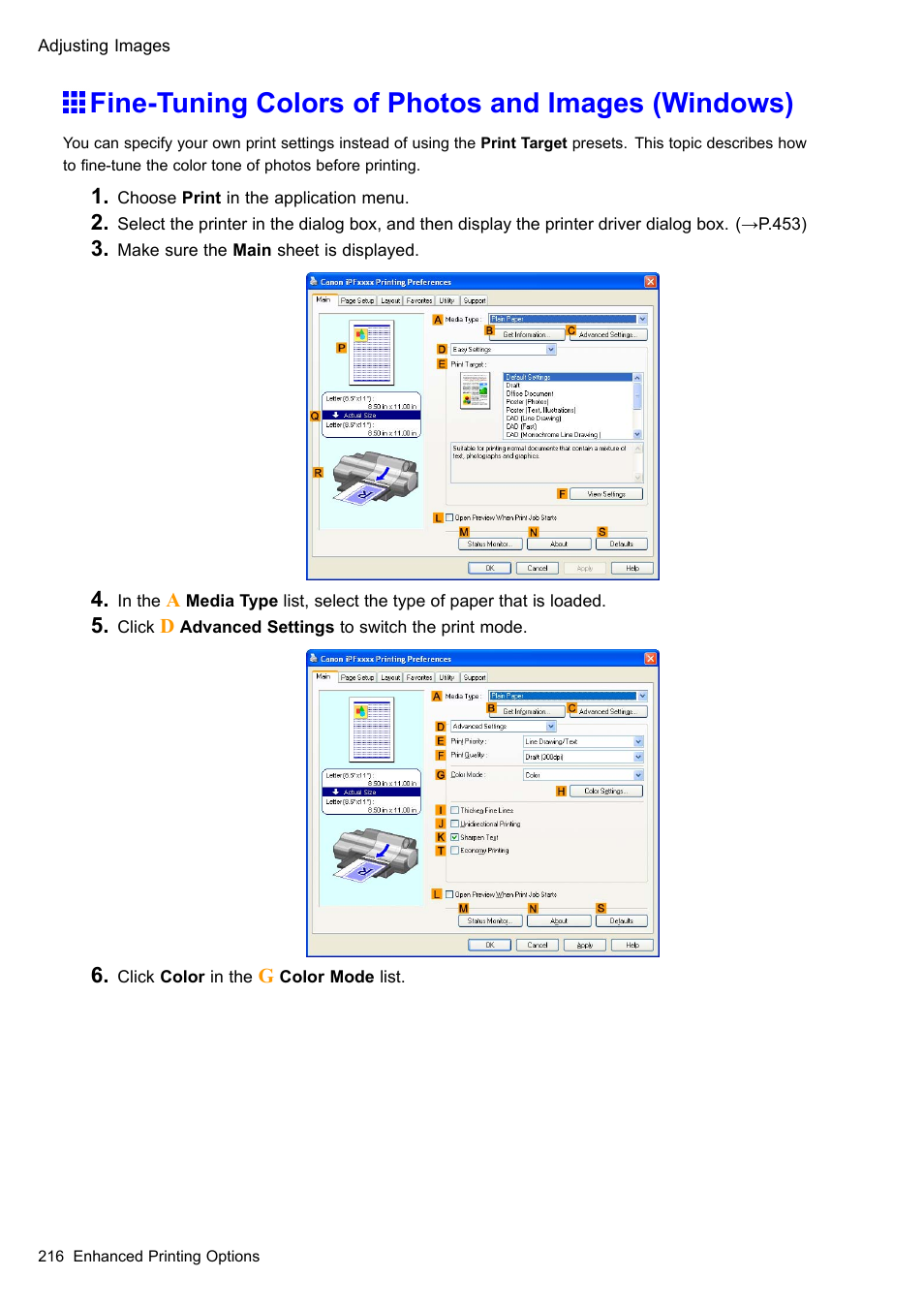 Fine-tuning colors of photos and images (windows) | Canon imagePROGRAF iPF510 User Manual | Page 230 / 724