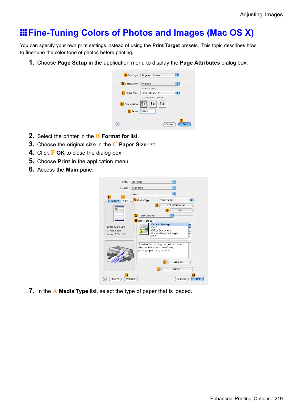 Fine-tuning colors of photos and images (mac os x) | Canon imagePROGRAF iPF510 User Manual | Page 233 / 724