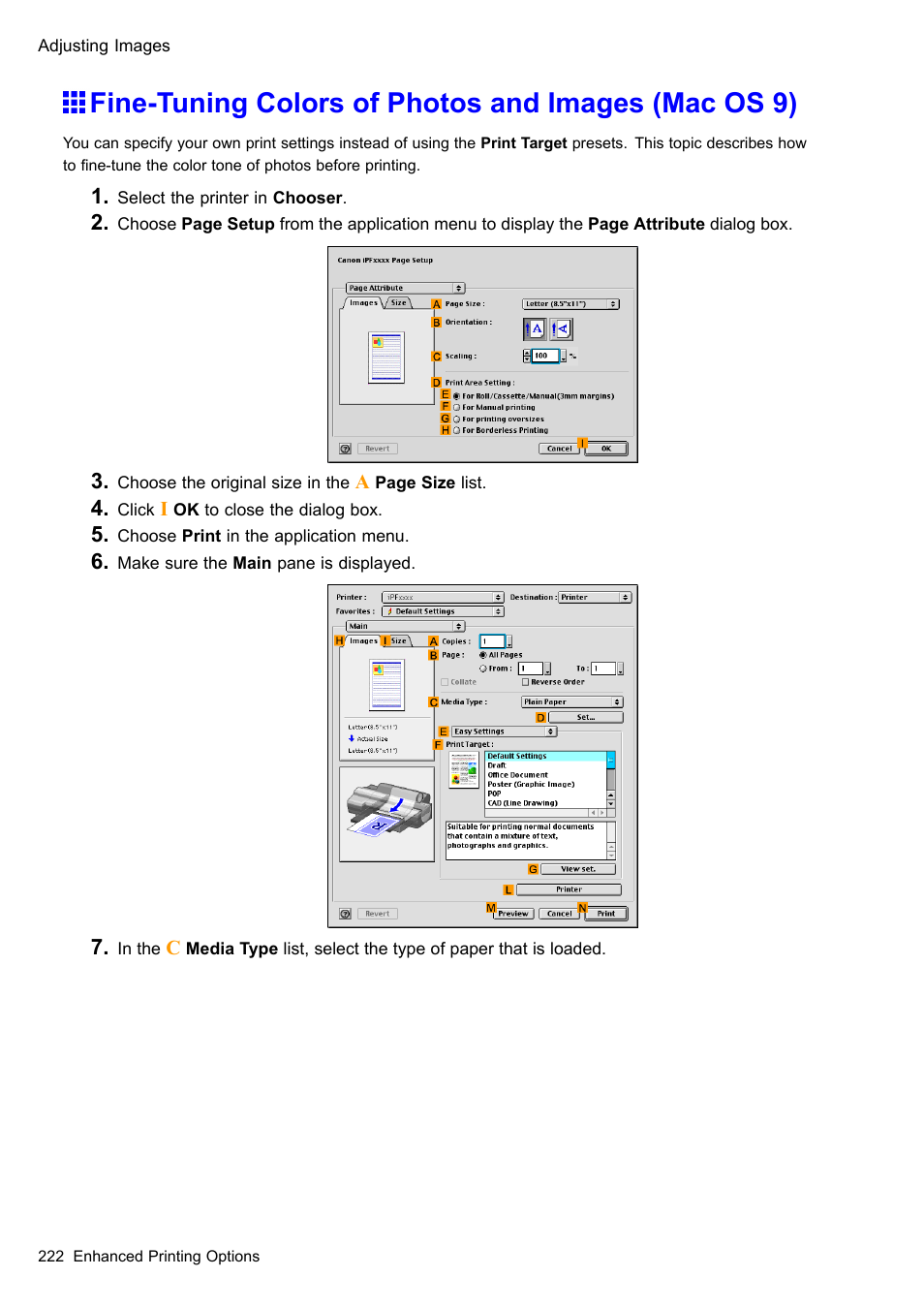Fine-tuning colors of photos and images (mac os 9) | Canon imagePROGRAF iPF510 User Manual | Page 236 / 724