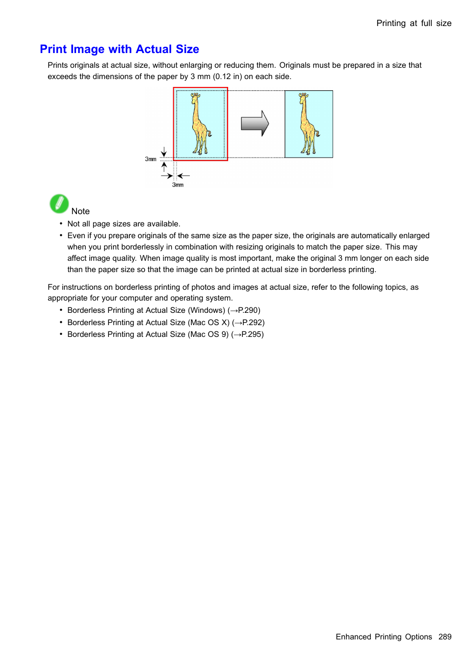 Print image with actual size | Canon imagePROGRAF iPF510 User Manual | Page 303 / 724