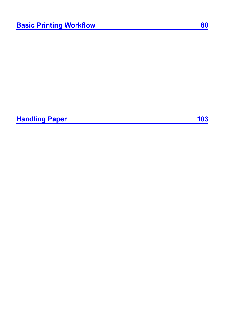Basic printing workflow 80, Handling paper 103 | Canon imagePROGRAF iPF510 User Manual | Page 4 / 724