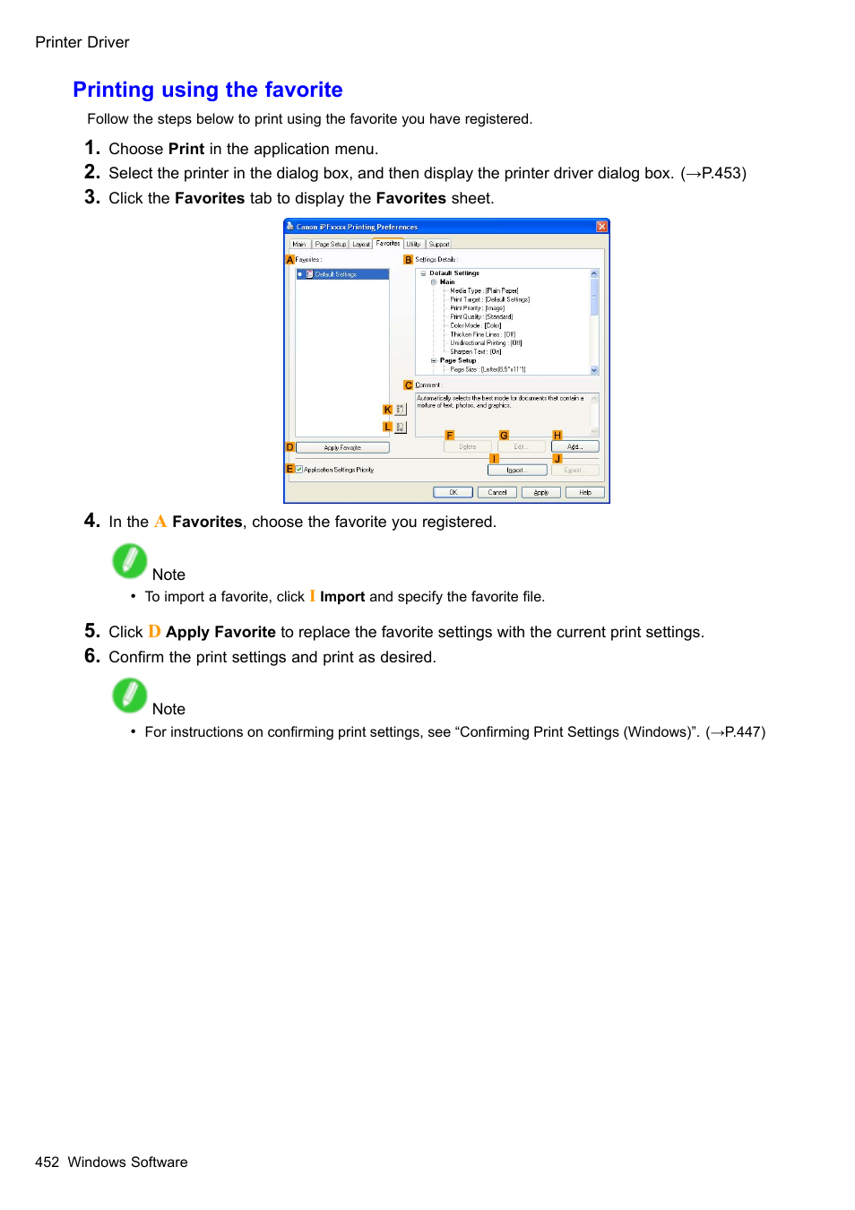 Printing using the favorite | Canon imagePROGRAF iPF510 User Manual | Page 466 / 724