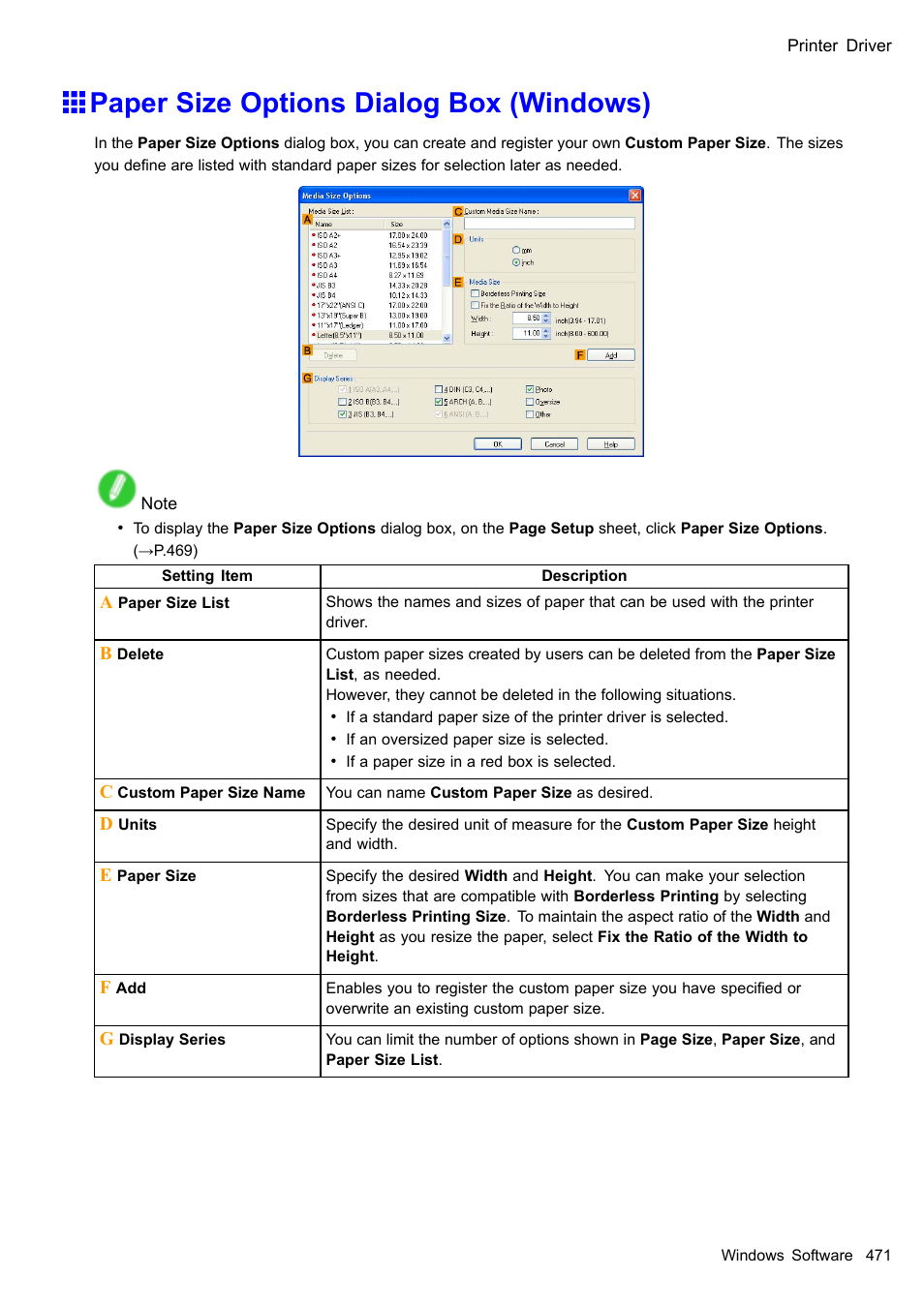 Paper size options dialog box (windows) | Canon imagePROGRAF iPF510 User Manual | Page 485 / 724
