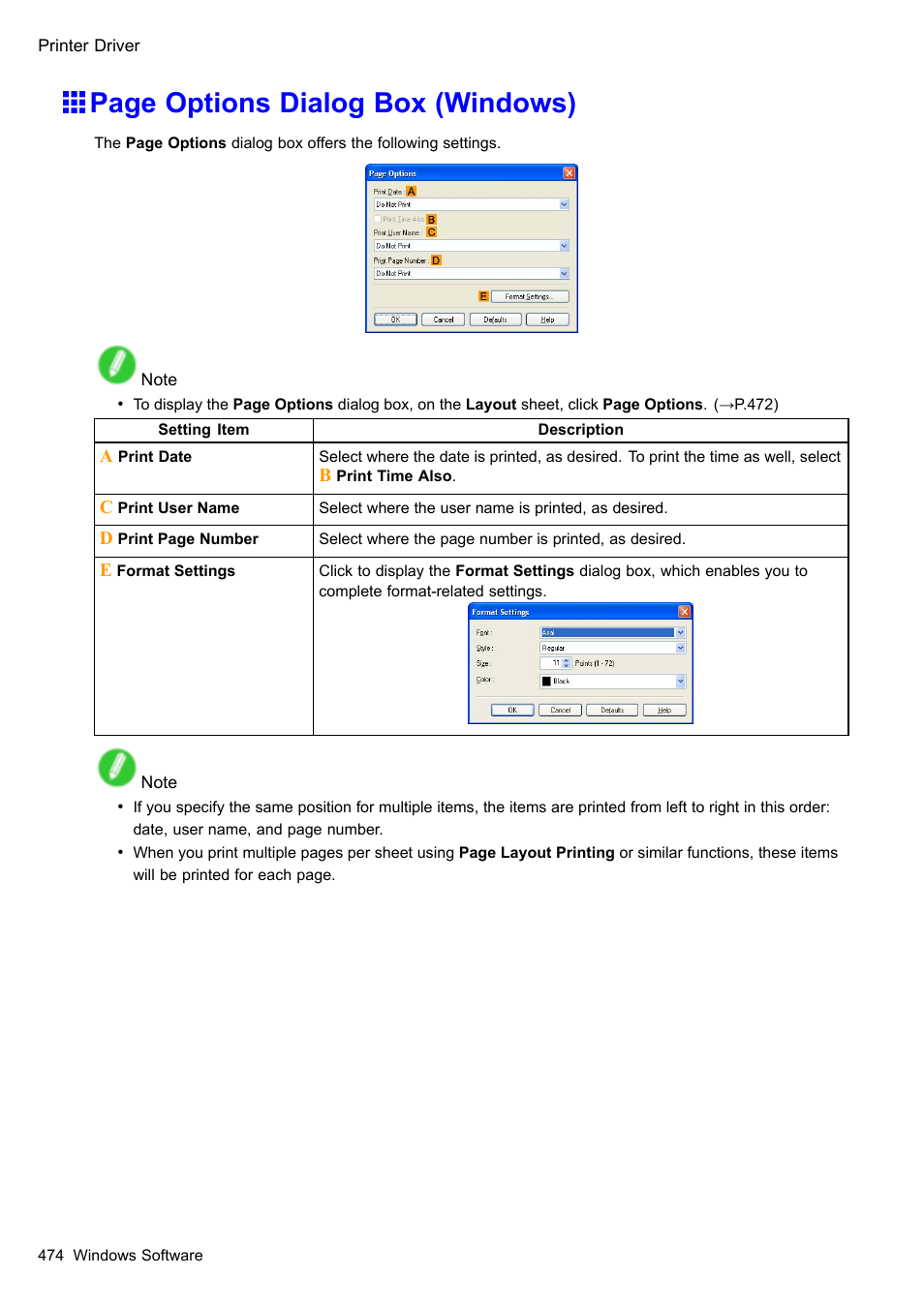 Page options dialog box (windows) | Canon imagePROGRAF iPF510 User Manual | Page 488 / 724