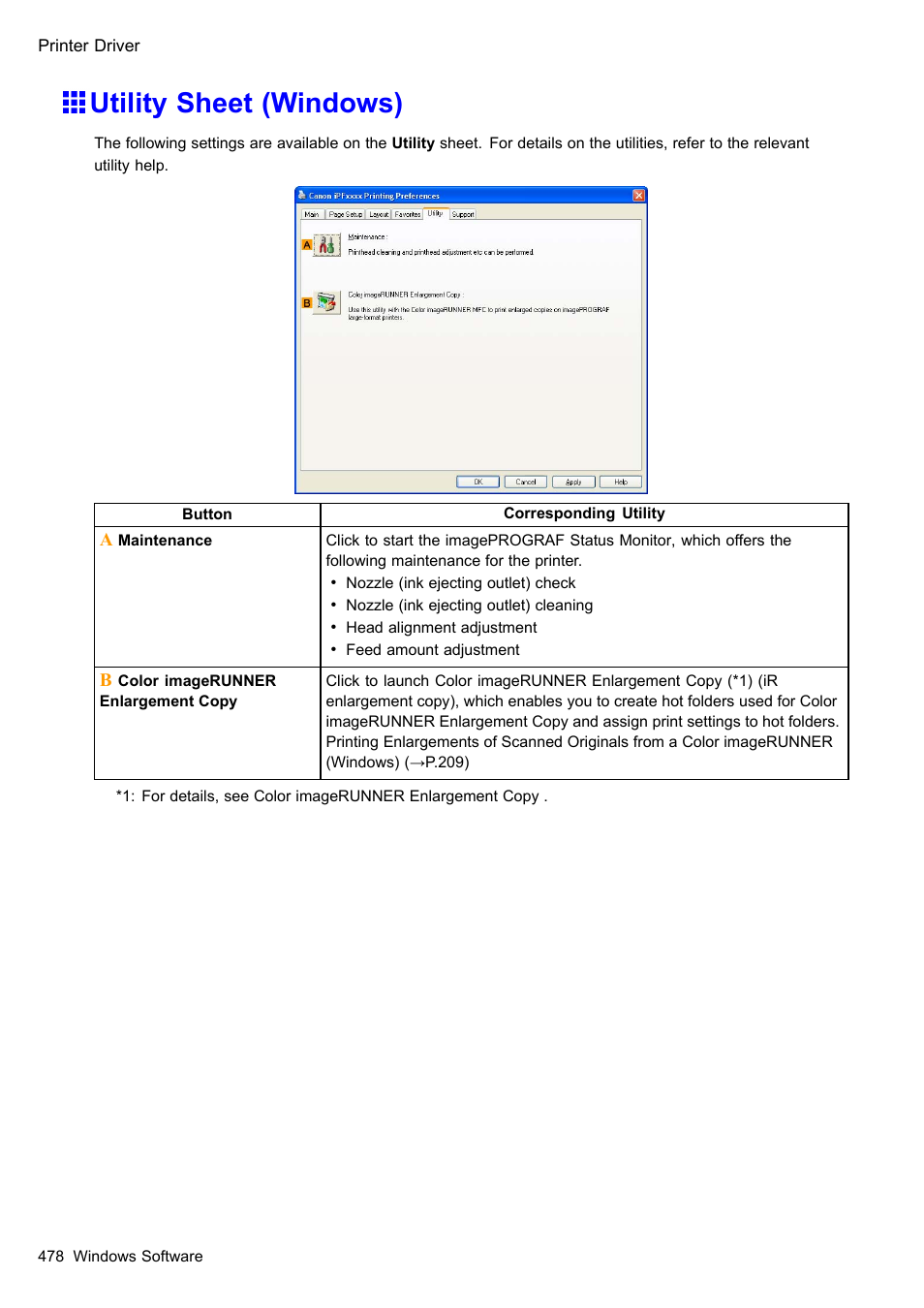 Utility sheet (windows) | Canon imagePROGRAF iPF510 User Manual | Page 492 / 724
