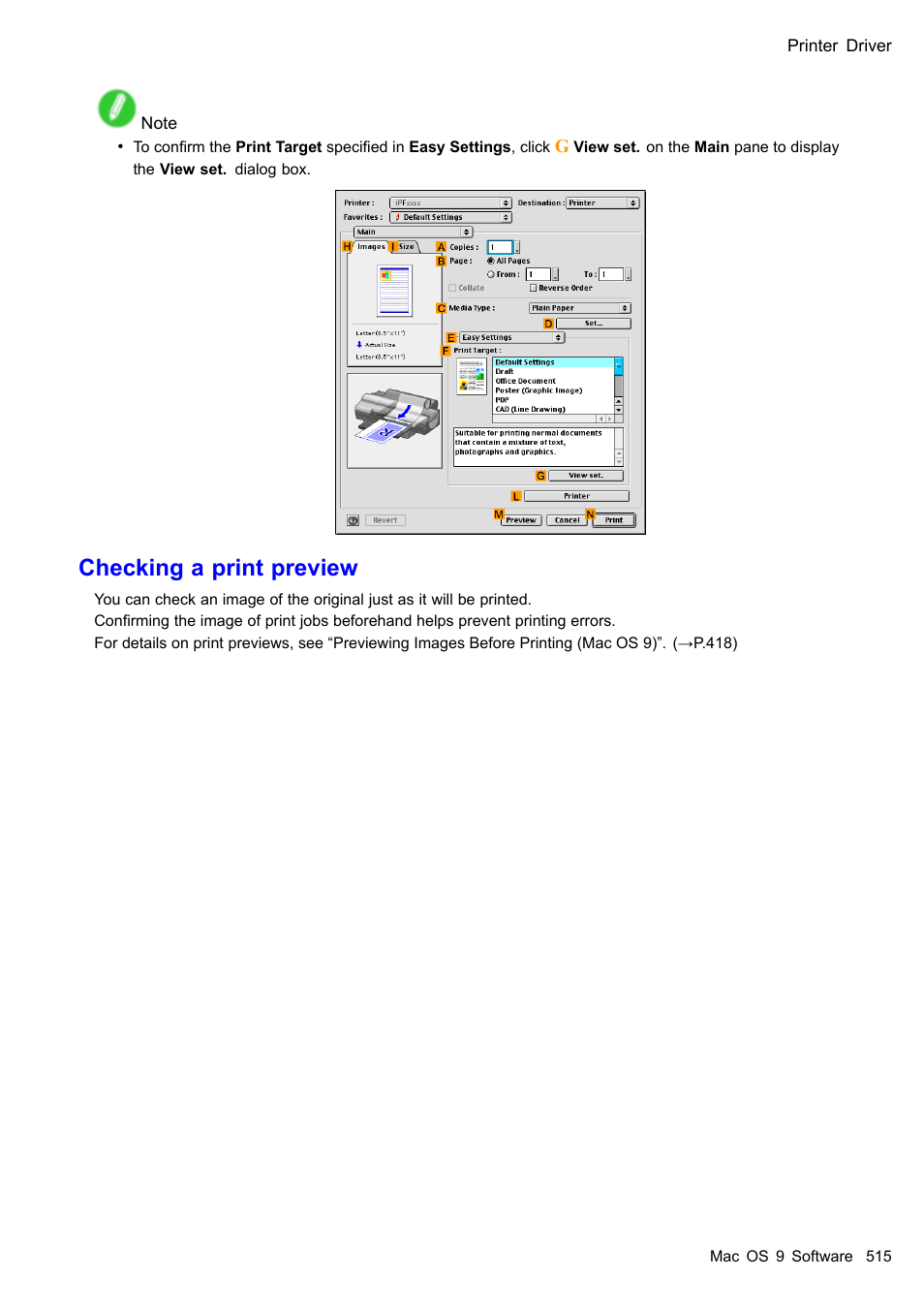 Checking a print preview | Canon imagePROGRAF iPF510 User Manual | Page 529 / 724