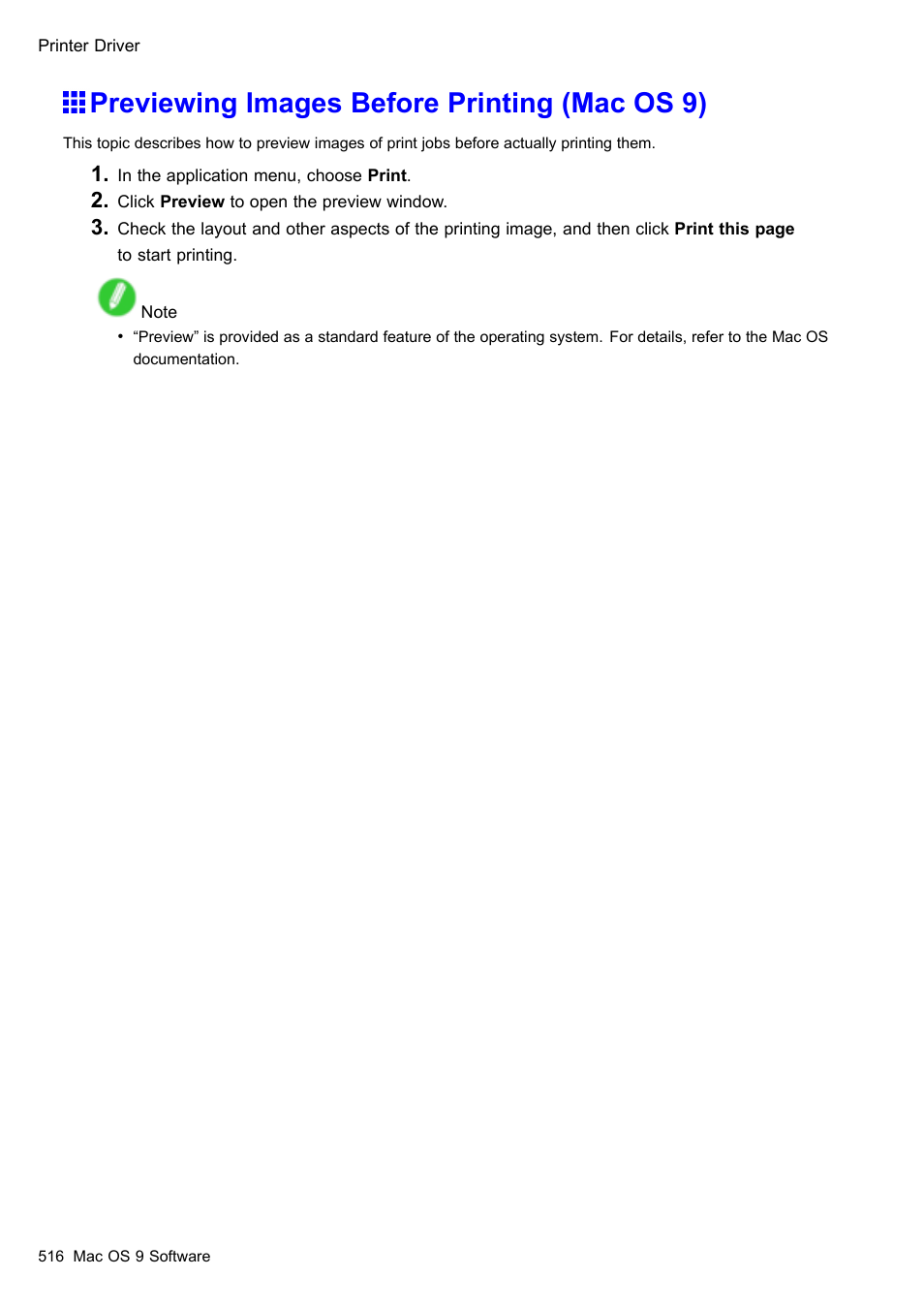 Previewing images before printing (mac os 9) | Canon imagePROGRAF iPF510 User Manual | Page 530 / 724