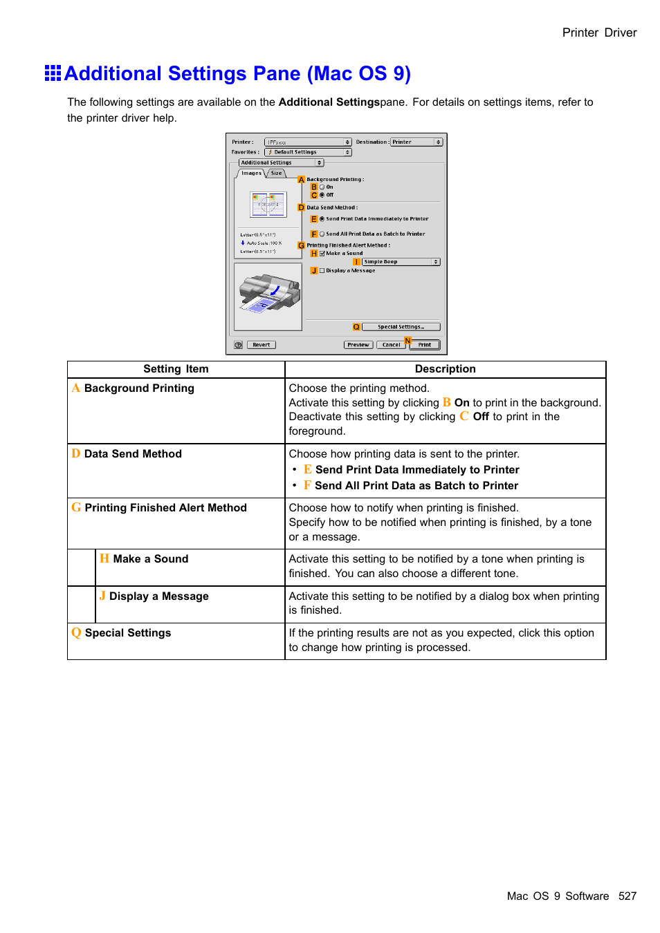 Additional settings pane (mac os 9) | Canon imagePROGRAF iPF510 User Manual | Page 541 / 724