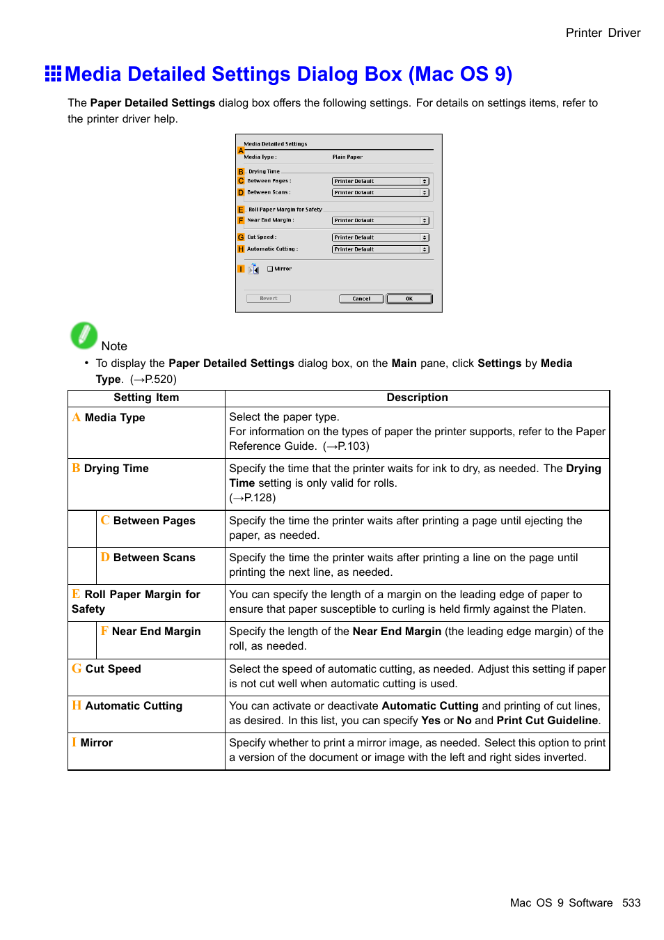 Media detailed settings dialog box (mac os 9) | Canon imagePROGRAF iPF510 User Manual | Page 547 / 724