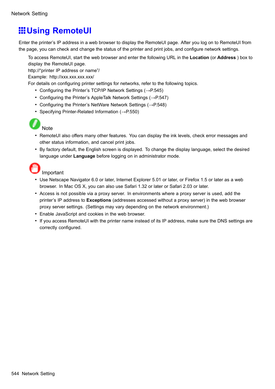 Using remoteui | Canon imagePROGRAF iPF510 User Manual | Page 558 / 724