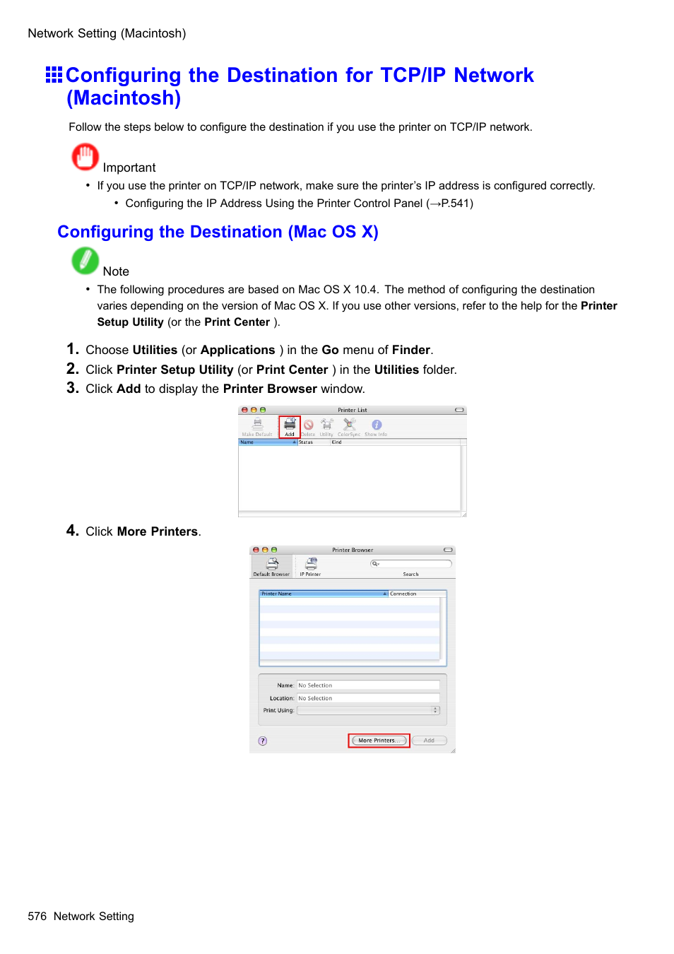 Conguring the destination (mac os x) | Canon imagePROGRAF iPF510 User Manual | Page 590 / 724