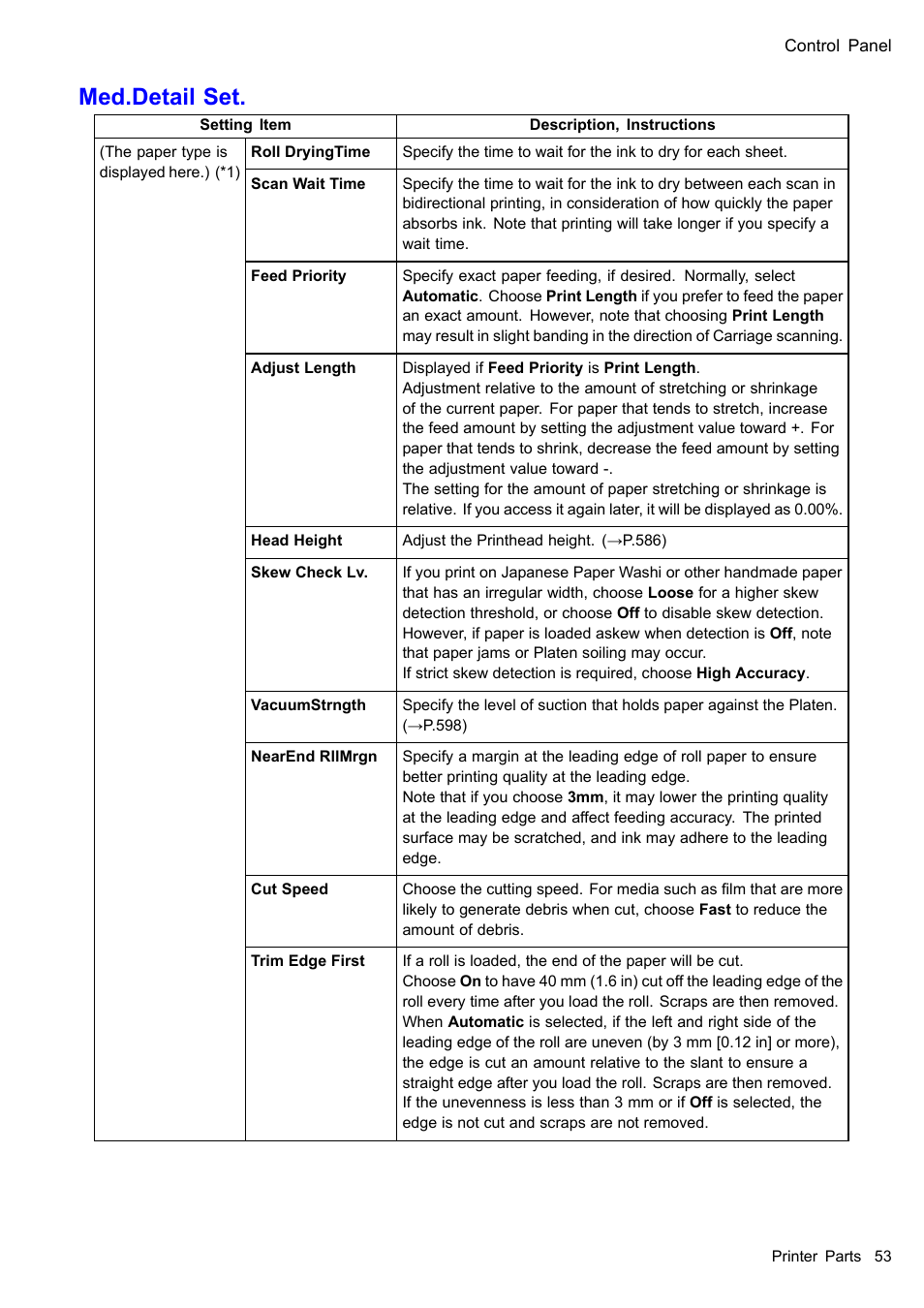 Med.detail set | Canon imagePROGRAF iPF510 User Manual | Page 67 / 724