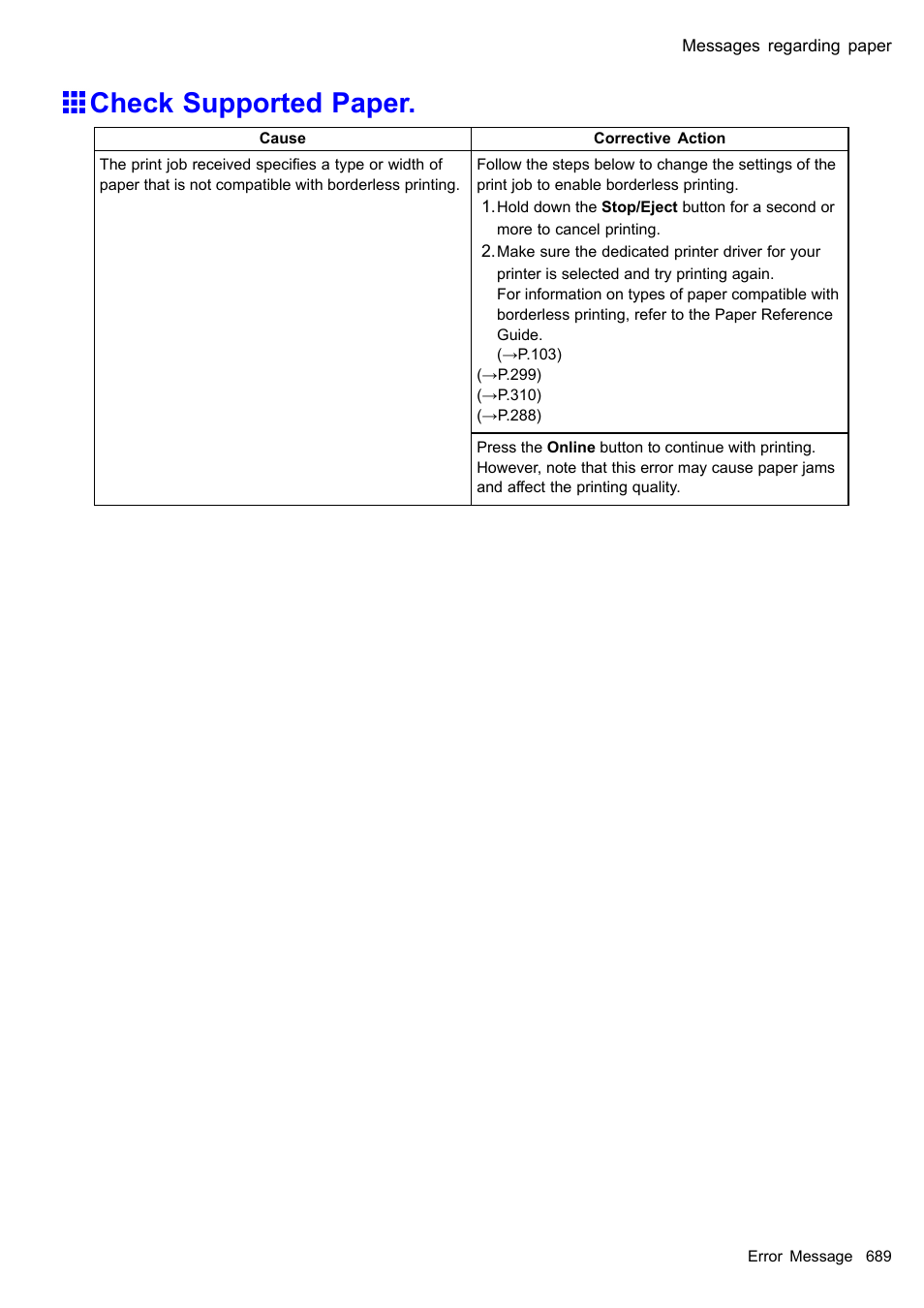 Check supported paper | Canon imagePROGRAF iPF510 User Manual | Page 703 / 724