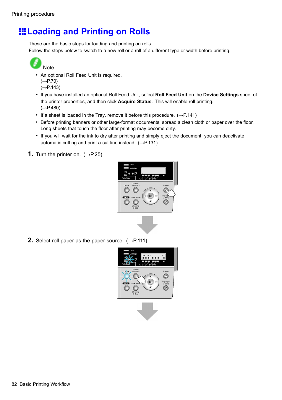 Loading and printing on rolls | Canon imagePROGRAF iPF510 User Manual | Page 96 / 724