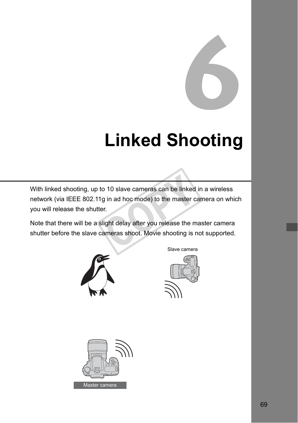 Linked shooting, 6 linked shooting (p.69), E 69. no | Cop y | Canon Wireless Transmitter WFT-E5A User Manual | Page 69 / 132