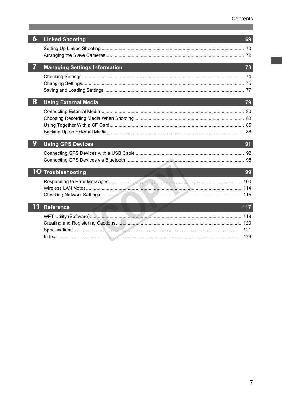C op y | Canon Wireless Transmitter WFT-E5A User Manual | Page 7 / 132