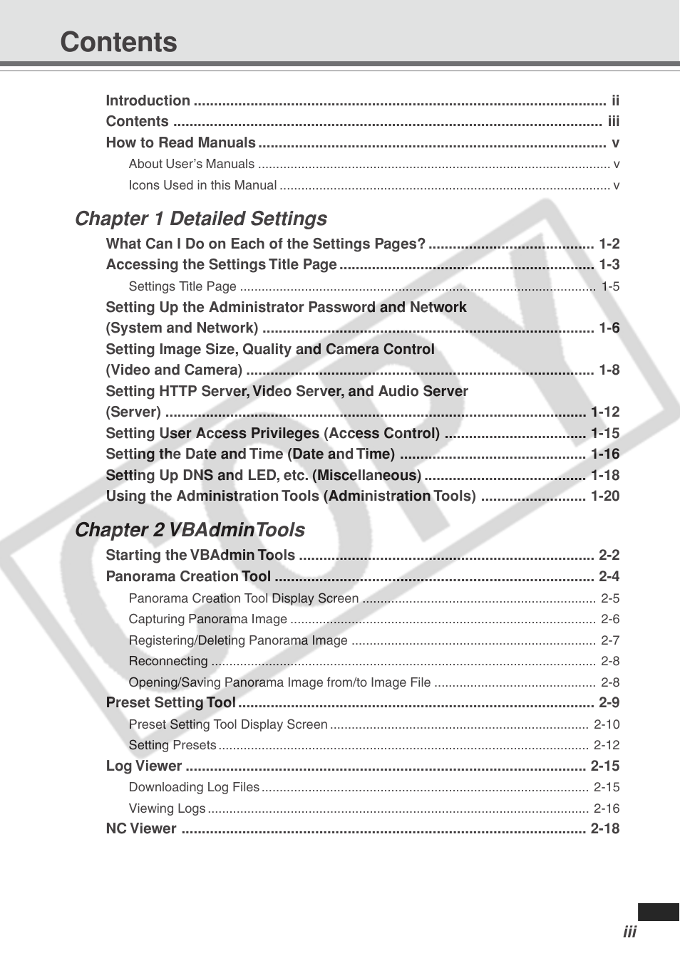 Canon VB-C300 User Manual | Page 3 / 95