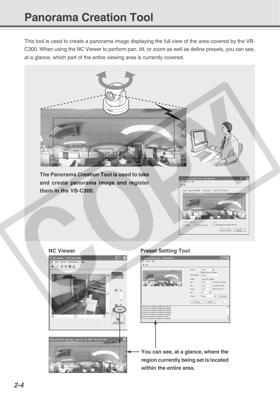 Panorama creation tool | Canon VB-C300 User Manual | Page 30 / 95