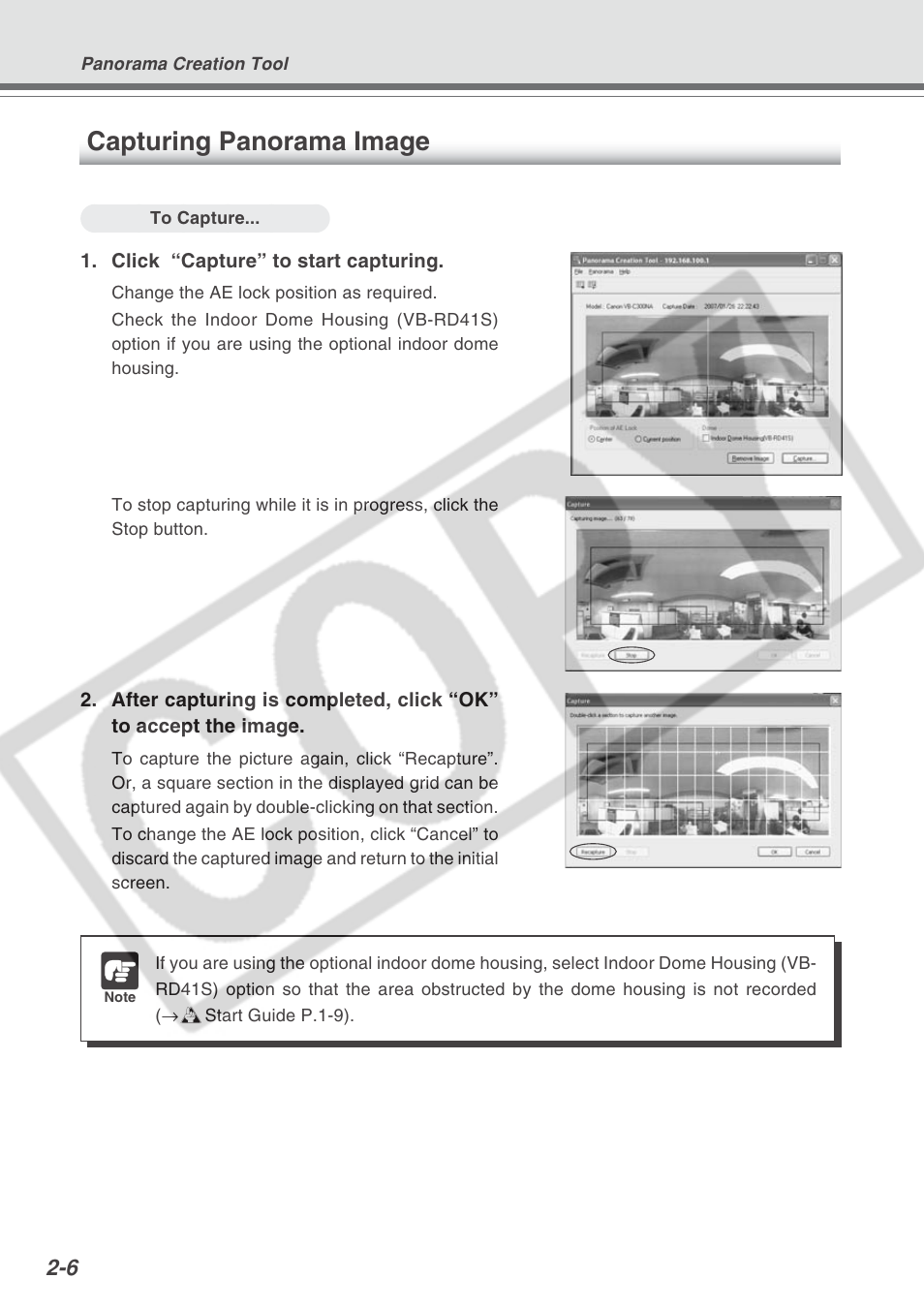 Capturing panorama image | Canon VB-C300 User Manual | Page 32 / 95