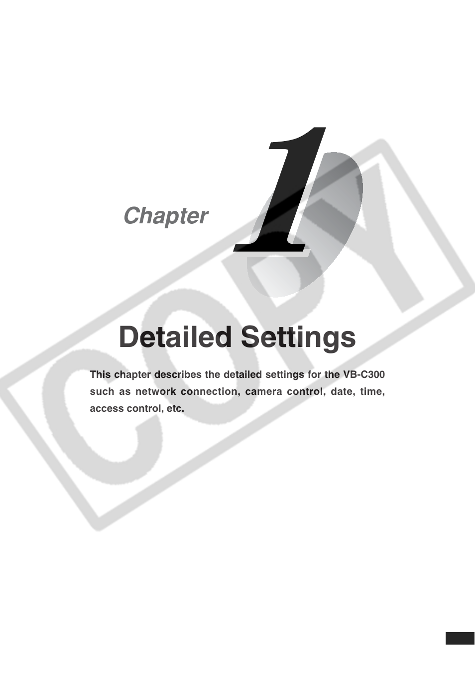 Detailed settings, Chapter | Canon VB-C300 User Manual | Page 7 / 95