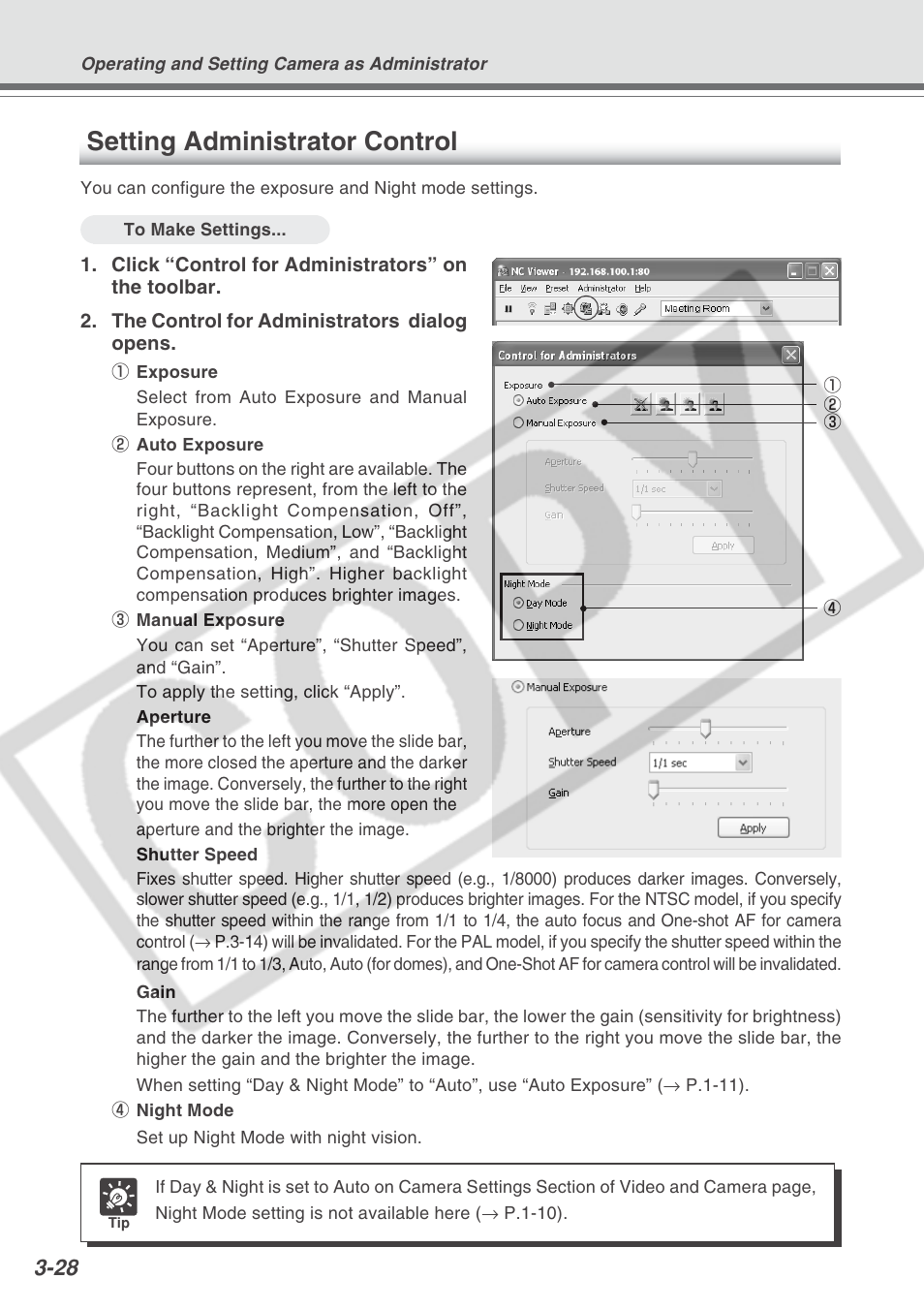 Setting administrator control | Canon VB-C300 User Manual | Page 72 / 95