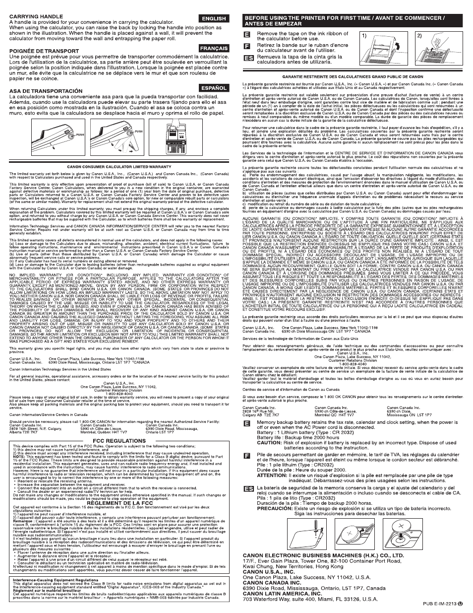 Canon CP1250-D User Manual | Page 4 / 4