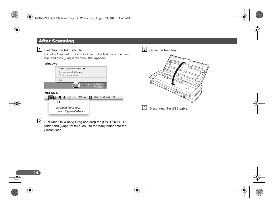 Canon imageFORMULA P-215 Scan-tini Personal Document Scanner User Manual | Page 15 / 55