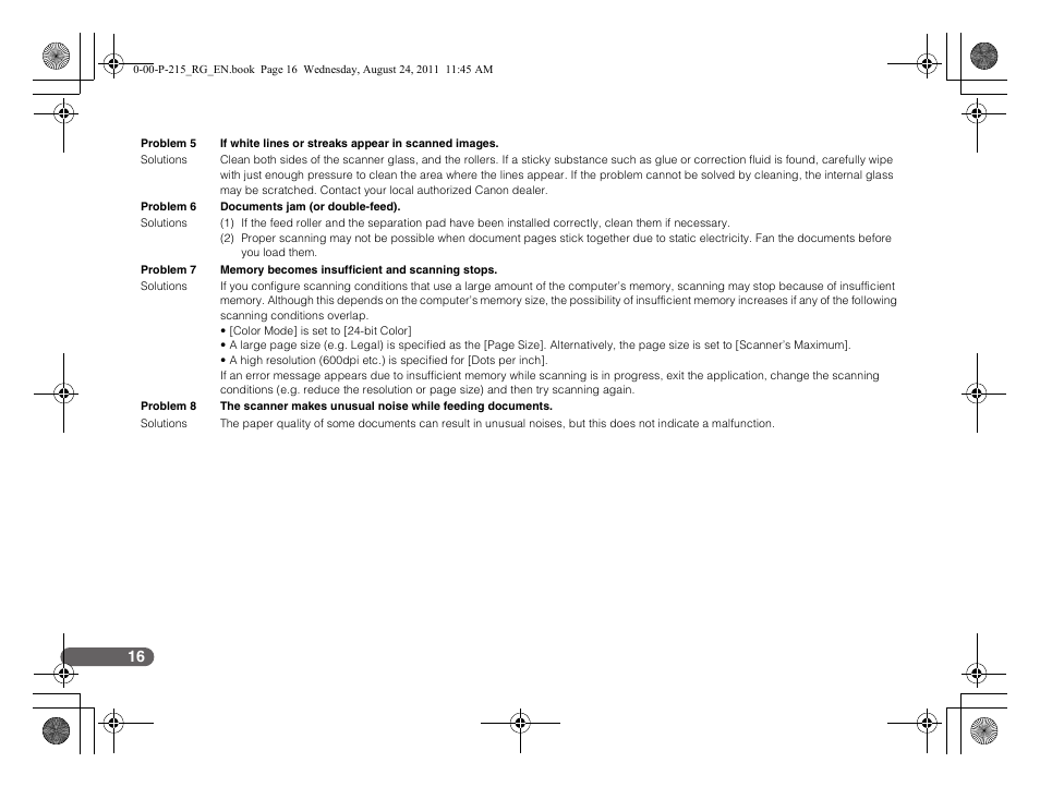 Canon imageFORMULA P-215 Scan-tini Personal Document Scanner User Manual | Page 17 / 55