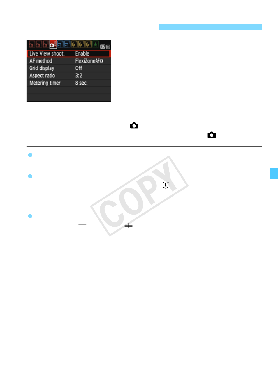 Menu function settings, P.139, Cop y | Canon EOS Rebel T5 18-55 IS II Kit User Manual | Page 139 / 342
