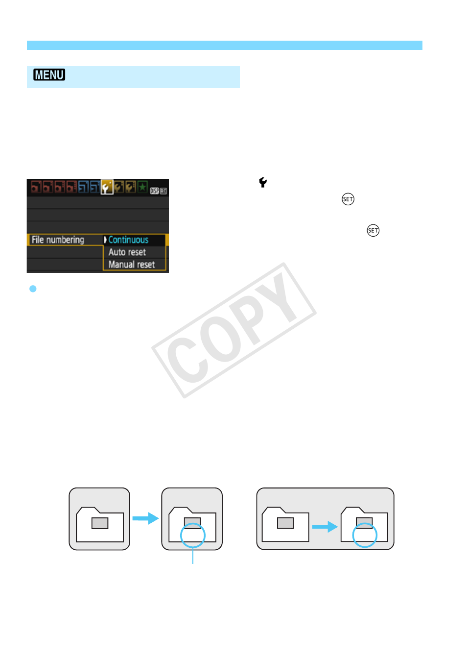 P.184, File numbering methods, G methods (p.184 | Cop y | Canon EOS Rebel T5 18-55 IS II Kit User Manual | Page 184 / 342