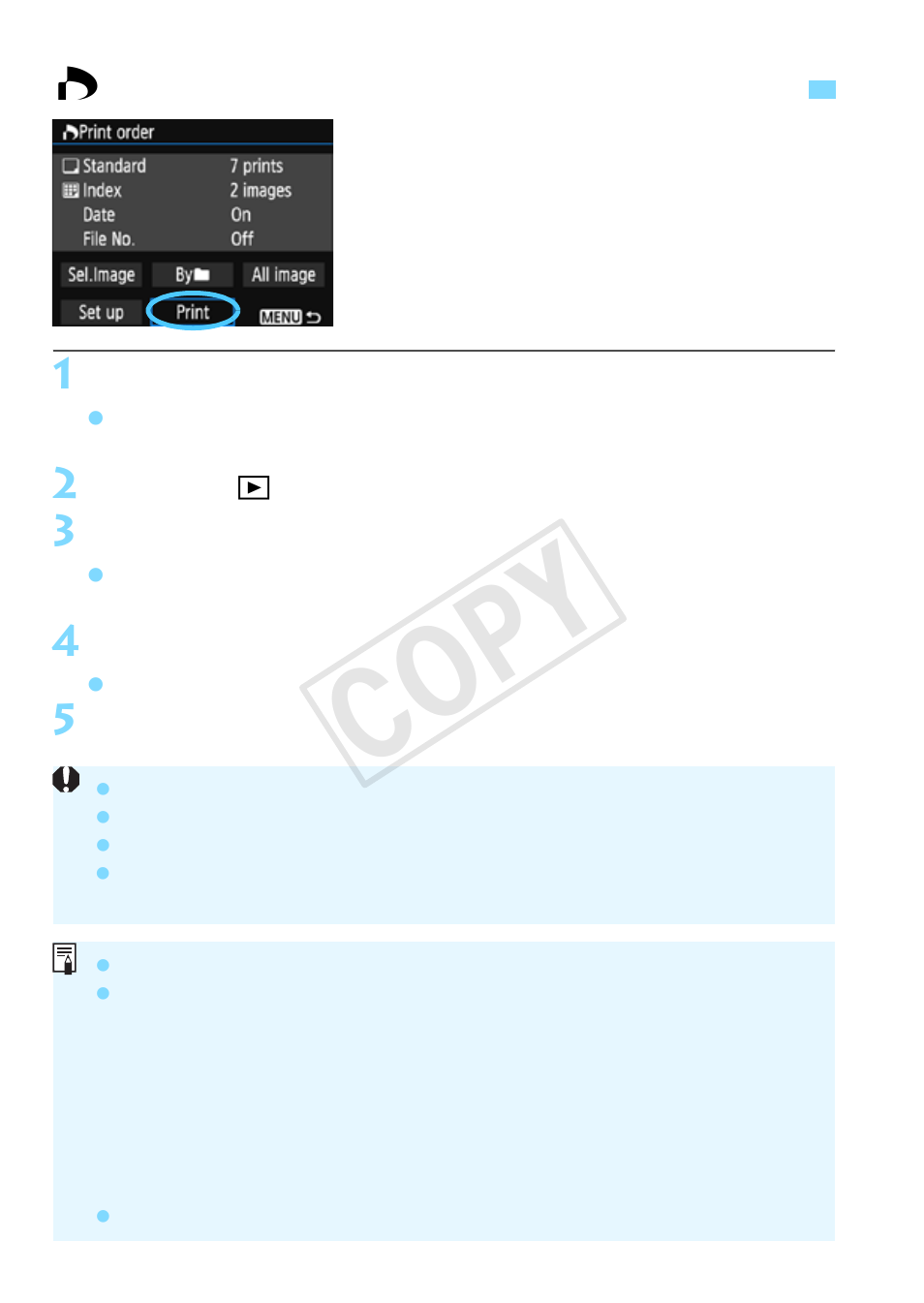 Direct printing of print-ordered images, W direct printing of print-ordered images, C op y | Canon EOS Rebel T5 18-55 IS II Kit User Manual | Page 252 / 342