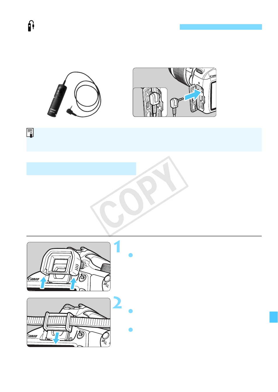 Using the remote switch, F using the remote switch, P.269 | Cop y | Canon EOS Rebel T5 18-55 IS II Kit User Manual | Page 269 / 342