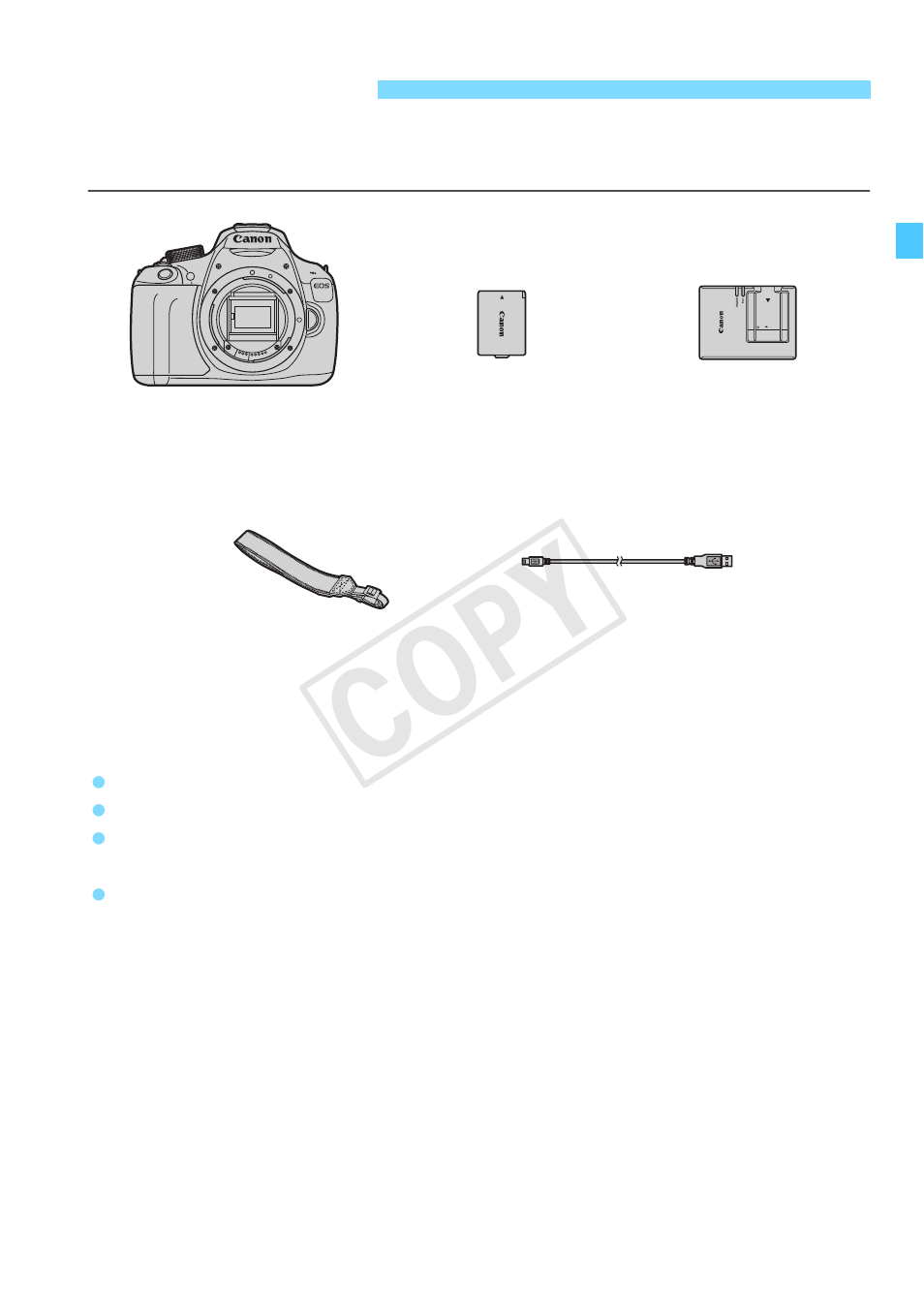 Item check list, Cop y | Canon EOS Rebel T5 18-55 IS II Kit User Manual | Page 3 / 342