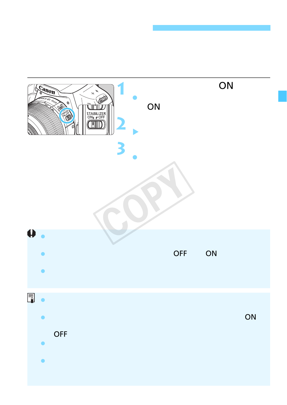 Lens image stabilizer, P.43, Cop y | Canon EOS Rebel T5 18-55 IS II Kit User Manual | Page 43 / 342