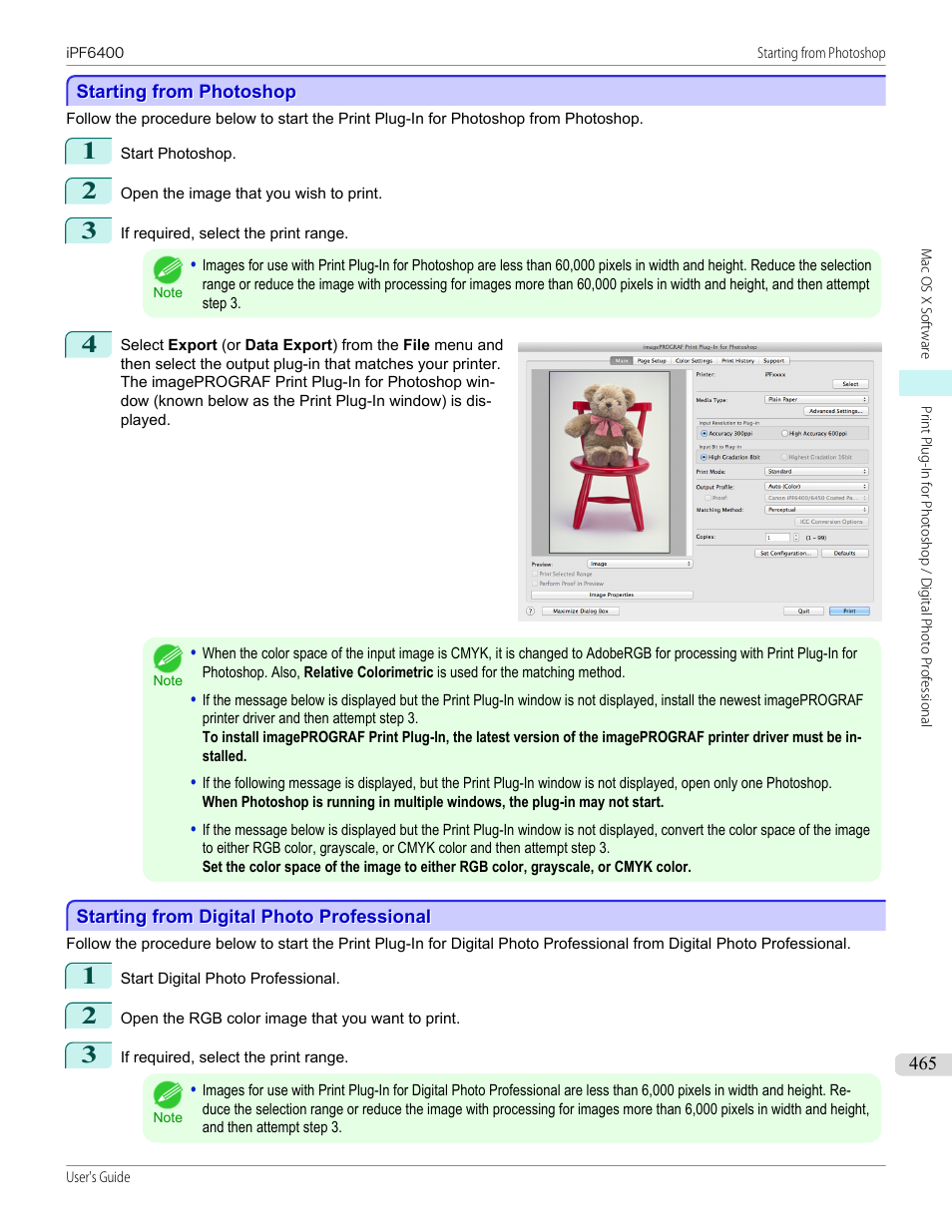 Starting from photoshop, Starting from digital photo professional | Canon imagePROGRAF iPF6400 User Manual | Page 465 / 966