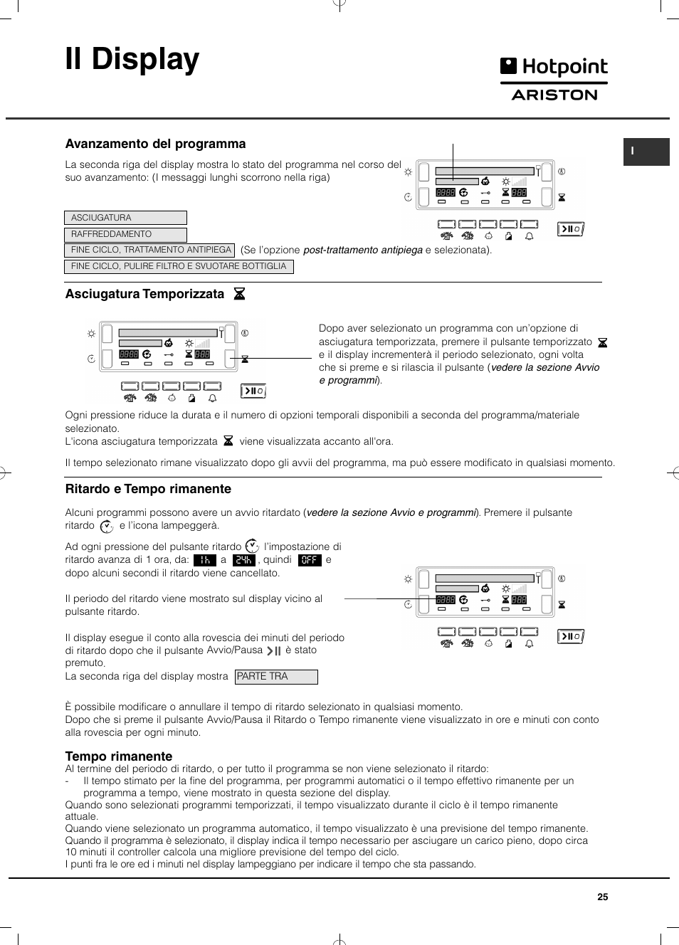 Il display | Hotpoint Ariston TCD 851 AX (EU) User Manual | Page 25 / 92